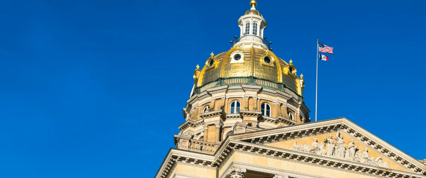 Capitol building dome with blue sky